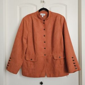 Women's Terracotta Button-Up Blazer Sz 18 NWOT